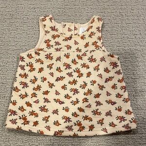 Girls Baby Nicole Miller Floral Tank Top - Cream and Orange